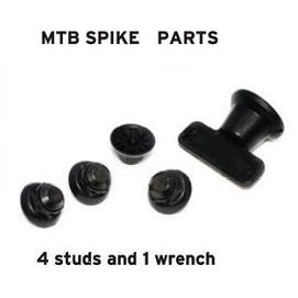 FLR Shoes MTB Spikes & Wrench - 4 Studs/Spikes