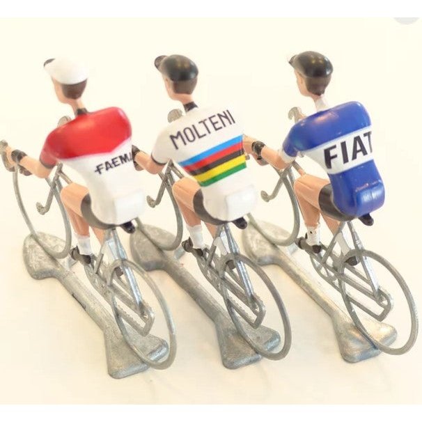 Flandriens Hand-Painted Metal Cyclists - Merckx Jerseys Set of 3