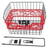 Front Fixed Mount Basket Black Red Fittings 36cm x 30cm x 22cm