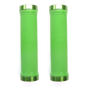 GRIPS Lock-On Dual Clamp 130mm Lime Green Grips with Plug and Rings