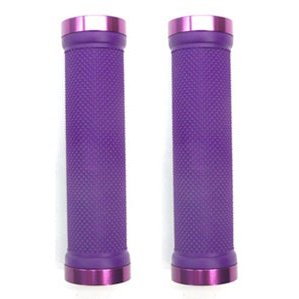 GRIPS Lock-On Dual Clamp 130mm Purple Grips with Rings & Plug