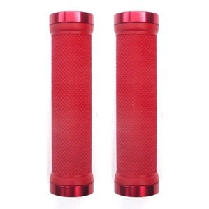 GRIPS Lock-On Dual Clamp 130mm Red Rings Plug-On Grips