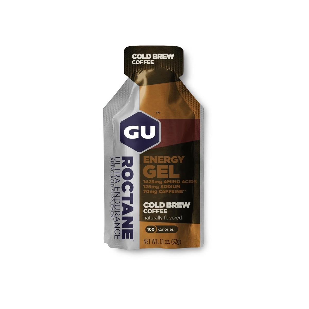 GU Roctane Energy Gel, Cold Brew Coffee - Box of 24