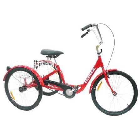 Gomier Australia Designed TRIKE 24" 3 Speed Coaster Bike - Bright Red