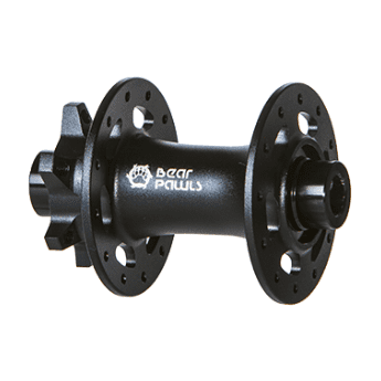 HUB BEAR PAWLS - FRONT, 12mm T/A 100mm OLD , 6 Bolt Disc, 24H, Sealed Bearings, Black