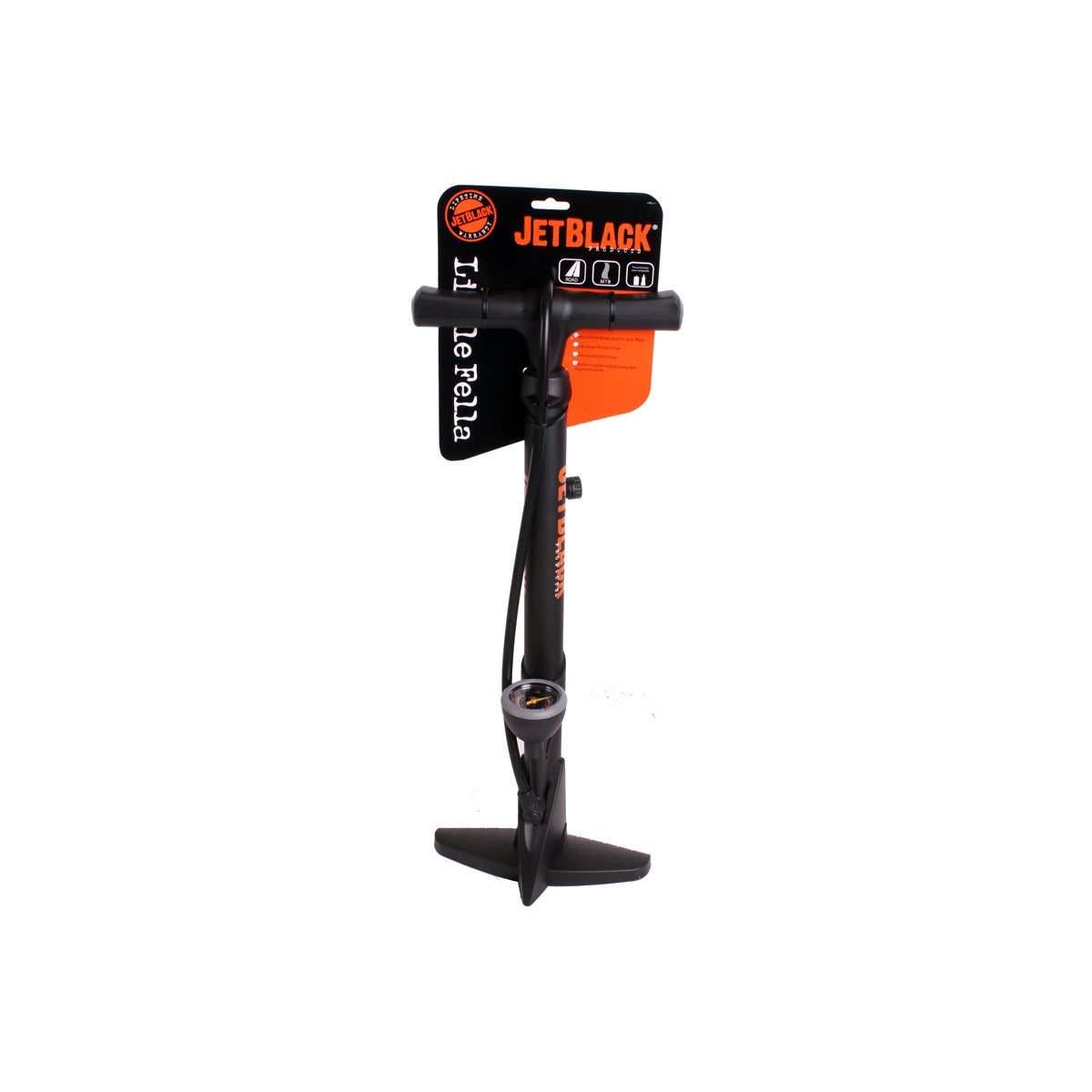 JetBlack Little Fella Floor Pump with 2-way Head 120psi