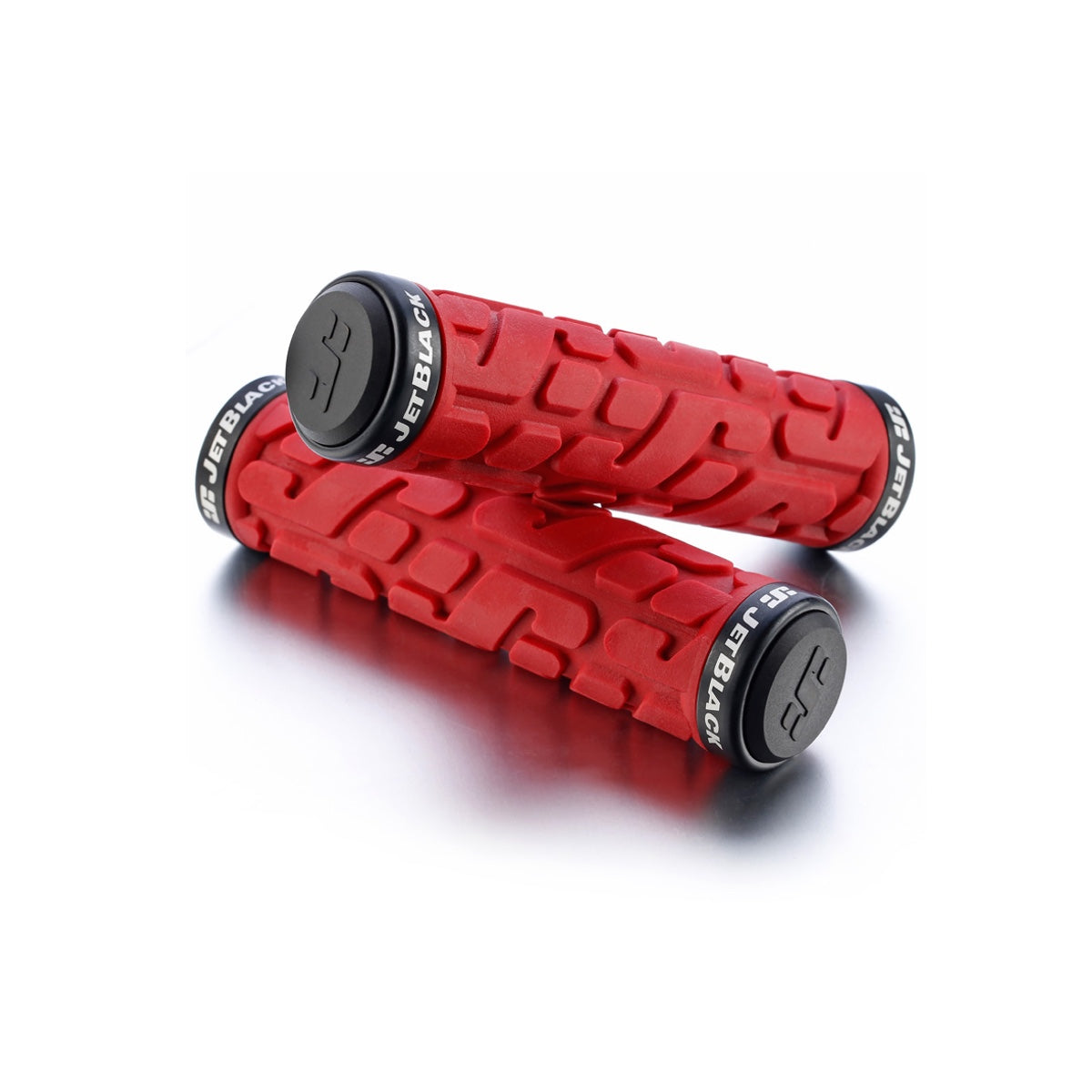 JetBlack Rivet Lock On Grips - Red/Black Rings