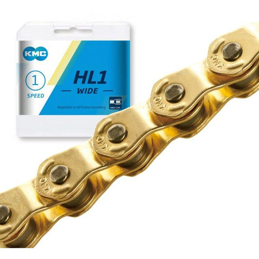 KMC HL1 Wide Half Link Chain - 100L Gold