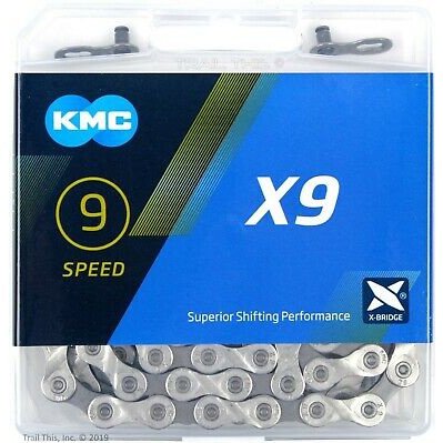 KMC X9.93 9-Speed Chain with Connect Link - Silver/Grey