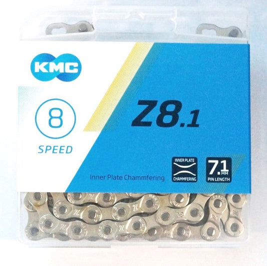 KMC Z8.1 Chain - 6-8 Speed Silver with Connect Link