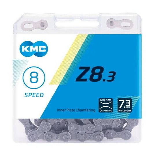 KMC Z8.3 Chain 8,7,6 Speed 1/2" x 3/32" x 116L w/ connector Link silver / silver