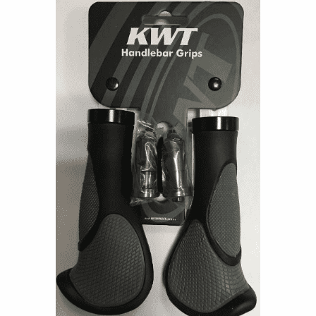 KWT Ergonomic Lock On Grips- with Locking Rings, Black/Grey