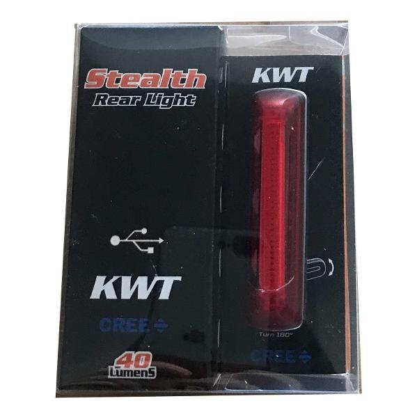 KWT Light USB Rear Stealth II - Aero Strap & Jersey Clip