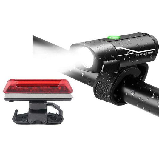 KWT USB Bike Light Set - CHASER 420lm Front & STEALTH 40lm Rear