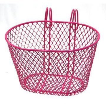 Kids Steel Wire Mesh Basket - Hook On Type, Pink, 24x18x15