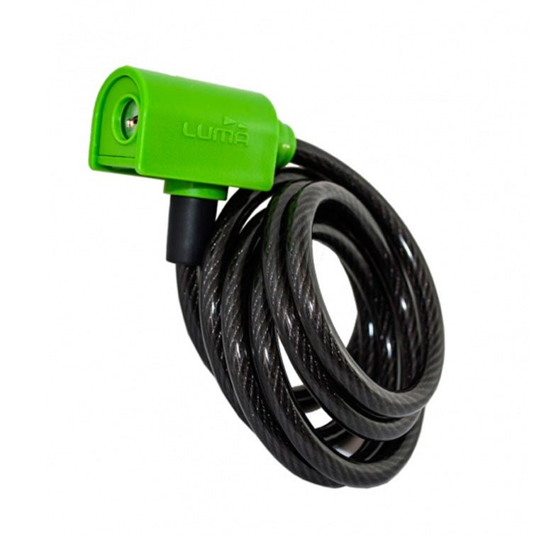 LUMA No1 Cable Lock - 12mm x 1850mm, Keyed, Green Highlights