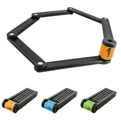 LUMA No1 Folding Lock - High Security Key, 80cm, Orange Highlights