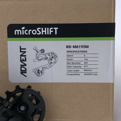 MICROSHIFT Rear Derailleur - ADVENT RD-M6195M - 1x9 Speed - Medium Cage - 46T