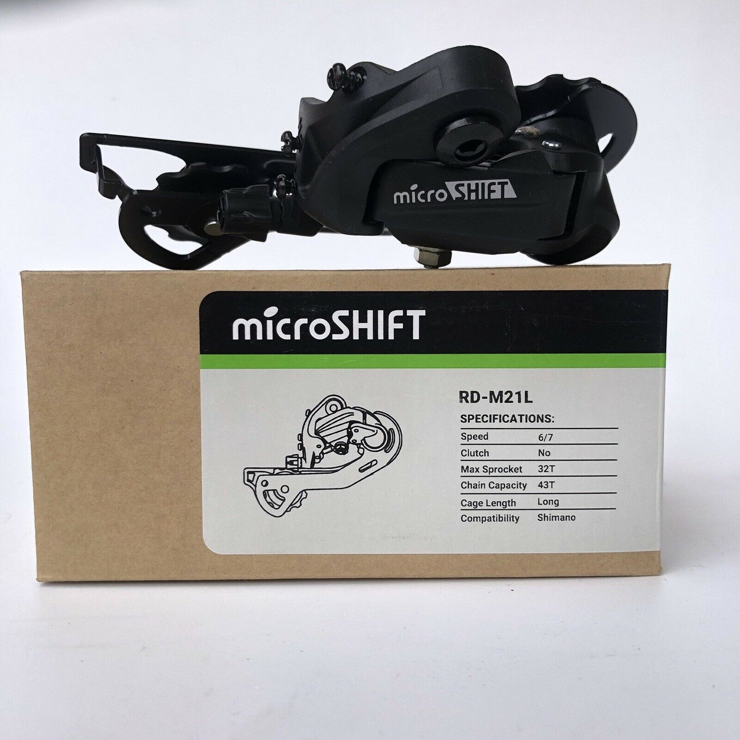 MICROSHIFT Rear Derailleur - M21 MTB - 2/3 x 6/7 Speed - Long Cage - 13-30T