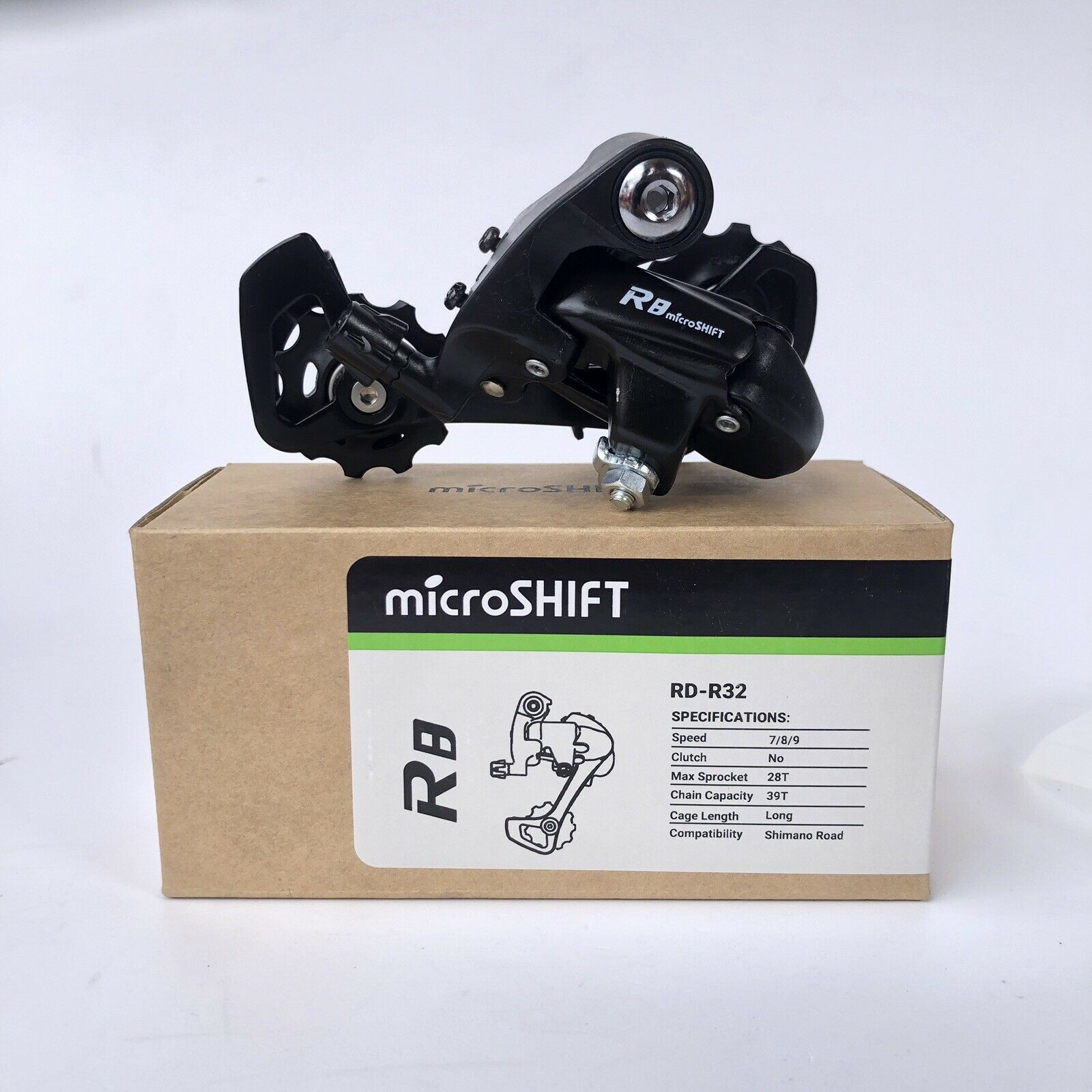 MICROSHIFT Rear Derailleur - R8 RD-R32 - 3 x 7/8/9 Speed - Long Cage ...