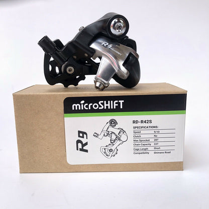 MICROSHIFT Rear Derailleur - R9 RD-R42S - 2 x 9/10 Speed - Short Cage - 11-28T