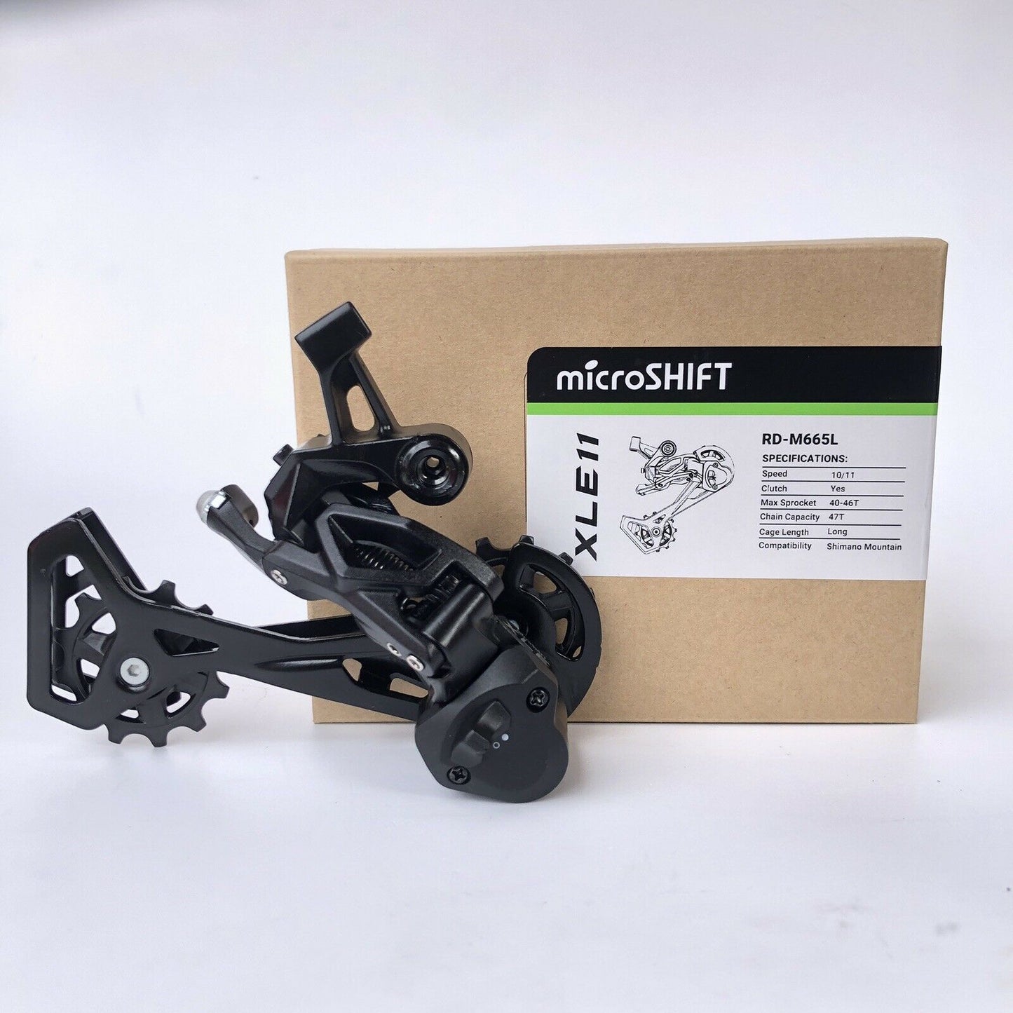 MICROSHIFT Rear Derailleur - XLE 11 RD-M665L - 2x11 Speed - Long Cage - 11-46T