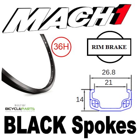 Mach1 20" Black Wheel Set - Loose Ball Hub, Screw-On QR, 36H Spokes