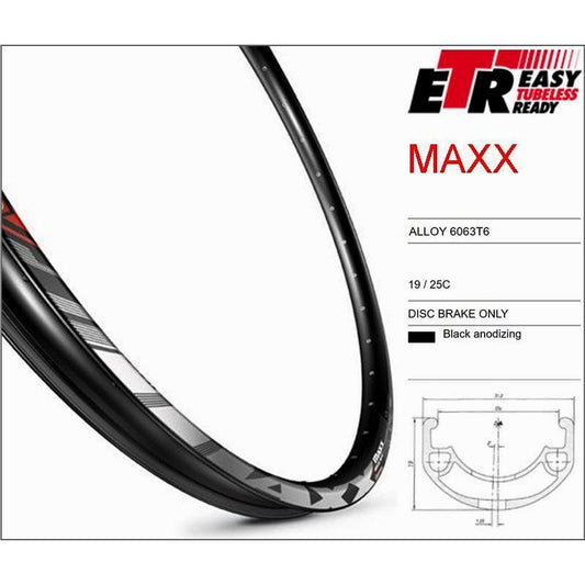 Mach1 MAXX 27.5/650B Disc Brake Rim - Tubeless Ready