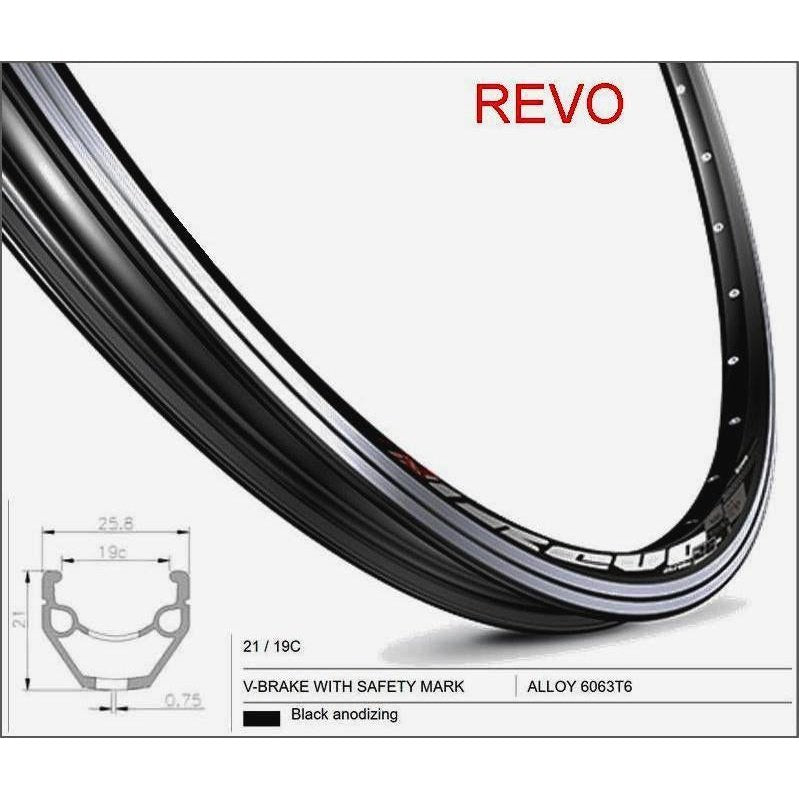 Mach1 REVO 26" Rim - Schrader Valve, Rim Brake, Eyeleted