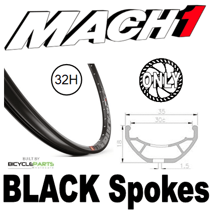 Mach1 TRUCKY-30 27.5/650B Front Wheel - Black Disc Hub & Spokes