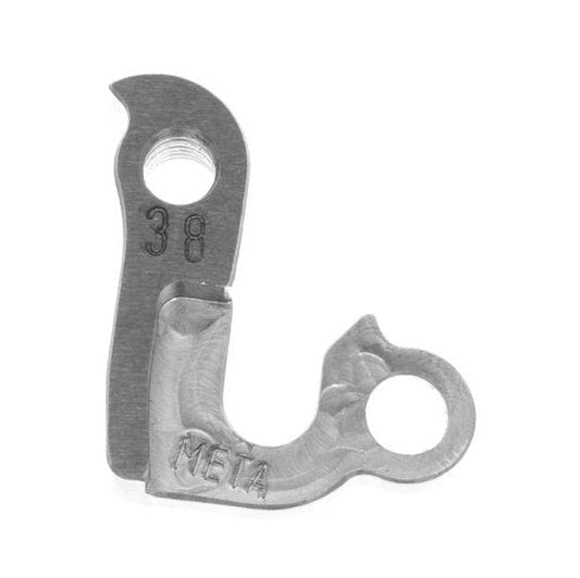 Meta CNC IRONHORSE Derailleur Hanger - Model 38, 6061 T651 Aluminum, CNC Machined, Silver