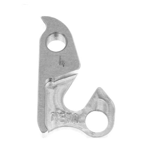 Meta CNC Model 4 CNC Derailleur Hanger - 6061 T651 Aluminum, Silver, Raleigh, Bianchi, Jamis, Focus