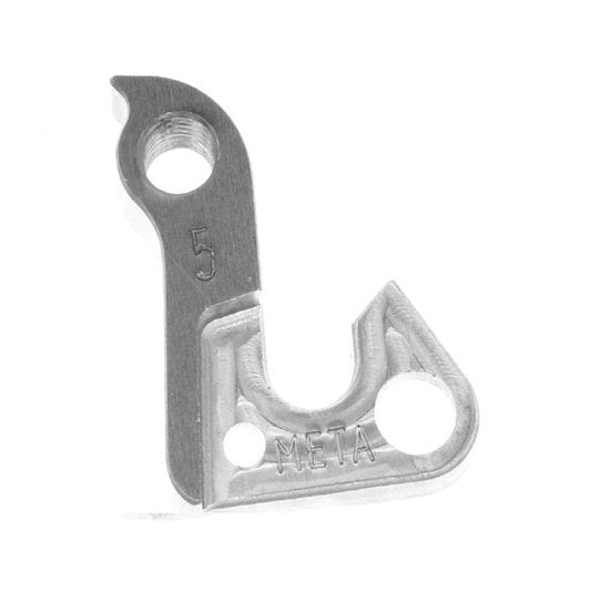 Meta CNC Model 5 CNC Derailleur Hanger - 6061 T651 Aluminum, Silver, Compatible with Mongoose, Haro, Azonic, Diamondback, Iron-Horse, KHS, FOCUS, Motobecane, Sette