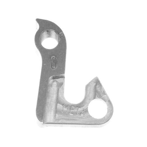 Meta CNC Model 6 CNC Derailleur Hanger - 6061 T651 Aluminum, Silver, Compatible with Mongoose, Haro, Diamondback, KHS, FOCUS