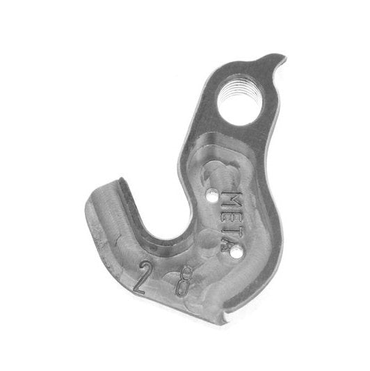 Meta CNC Specialized Derailleur Hanger - Model 28, 6061 T651 Aluminum, CNC Machined, Silver