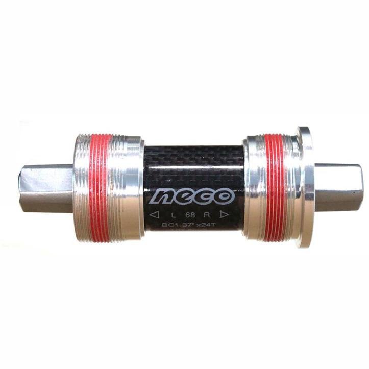 NECO Carbon Bottom Bracket - 113mm Hollow Axle, Sealed Bearings, Alloy Cups