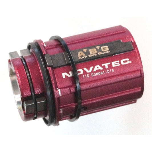 Novatec F482SB-95526 Cassette Body - Shimano Spline, 8/11 Speed, 3 Pawl, Red