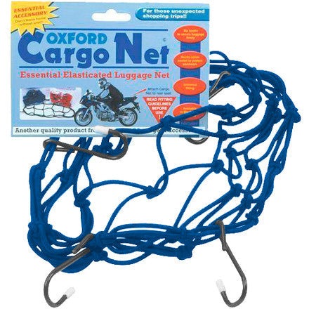 Oxford Cargo Net - Elasticated Webbing, Steel Hooks, 12x12, Blue