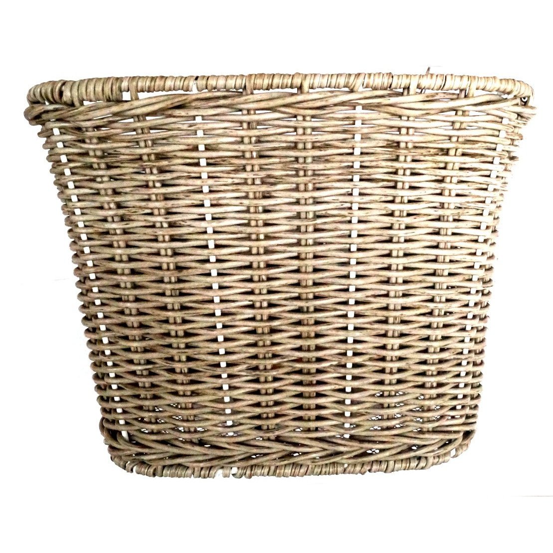 PE Wicker Gray Basket with Quick Release and Handle - 35x26x25cm