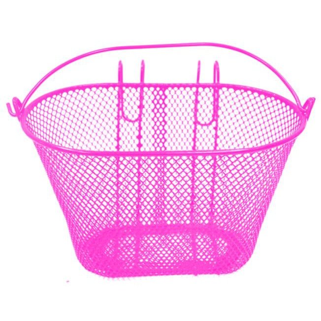 Pink Steel Hook-On Basket for Children-s Bikes