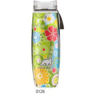 Polar Bottle ERGO Insulated Water Bottle - 650ml/22 oz, Classic Valve, FLOWER CANDY