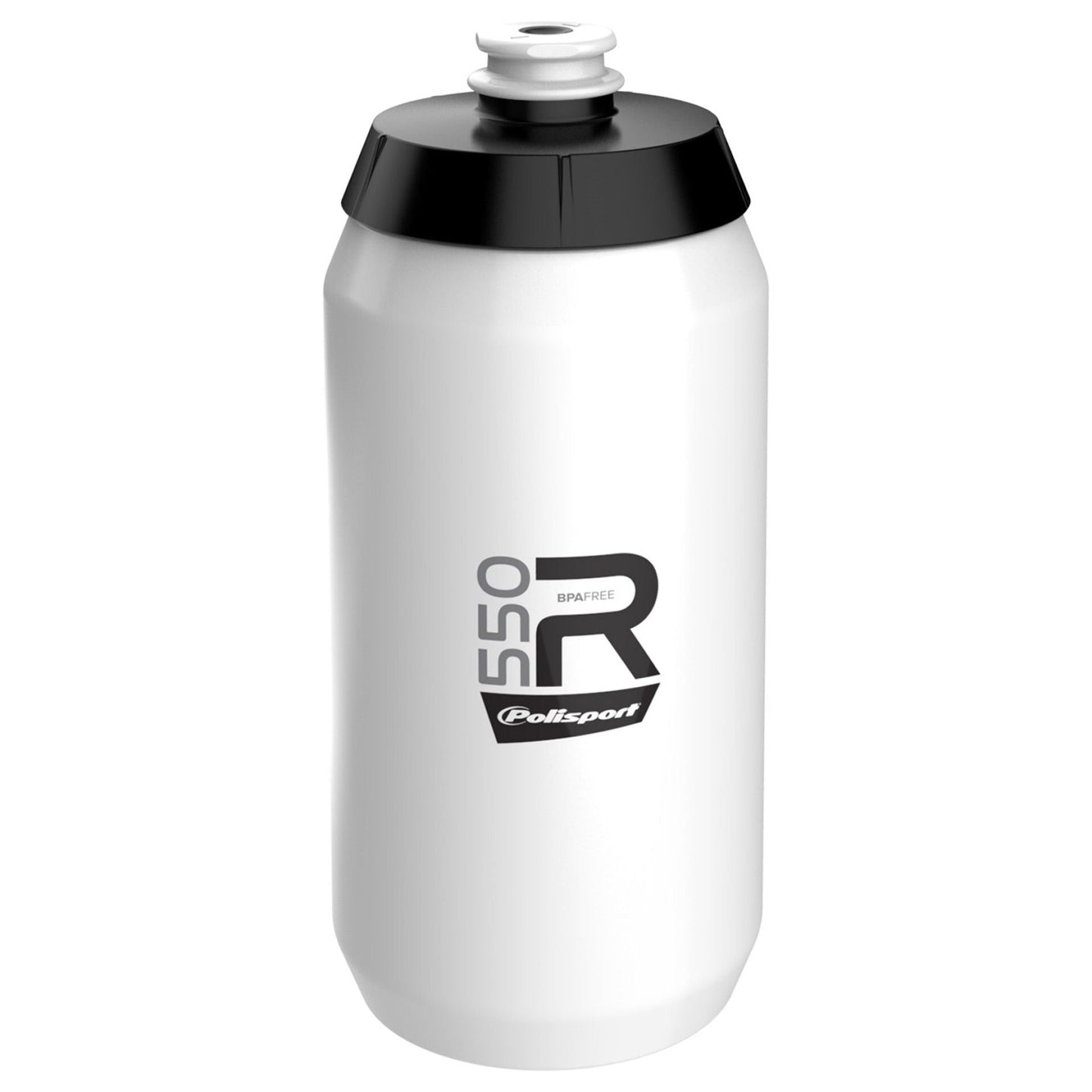 Polisport Professional Water Bottle - White 550ml Screw-On Cap