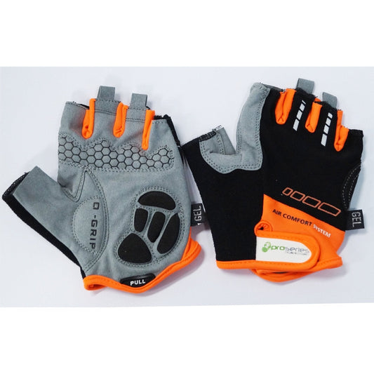 ProSeries Amara-Lycra Gel Padded Gloves - L, Black/Orange