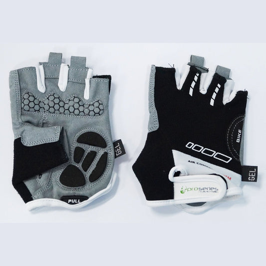 ProSeries Amara XL Gloves with Gel Padding and Lycra Towel - Black/White Trim