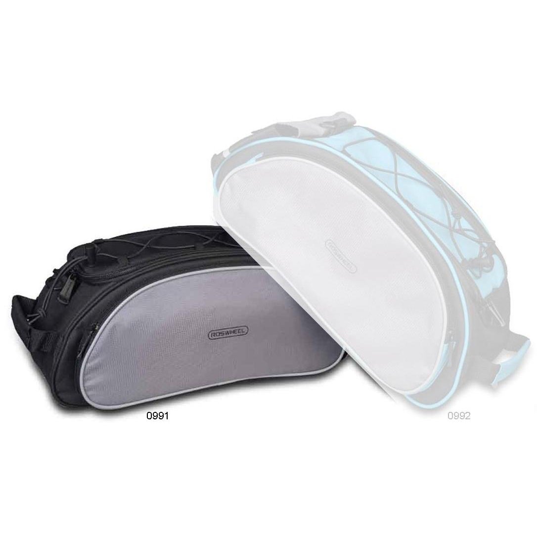 Roswheel SAHOO 13L Rack Top Bag - Black/Grey, Velcro Attach, 4 Compartments