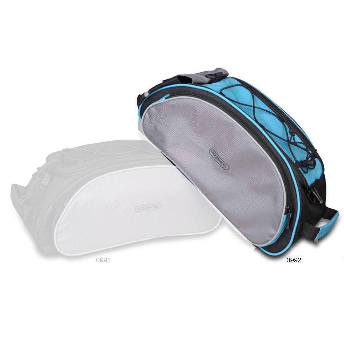 Roswheel SAHOO 13L Rack Top Bag - Blue/Grey, Velcro Attach, 4 Compartments