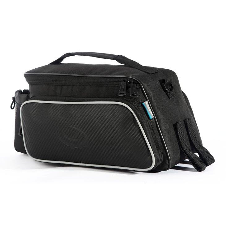 SAHOO 10L Rack Top Bag with Water Bottle Pocket and Side Zippered Pockets - Black
