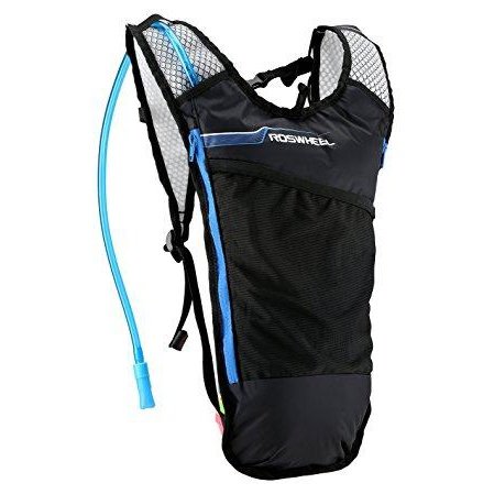 SAHOO Hydration Backpack 5L/2L Non-Toxic PEVA Insulated Storage, Black/Blue