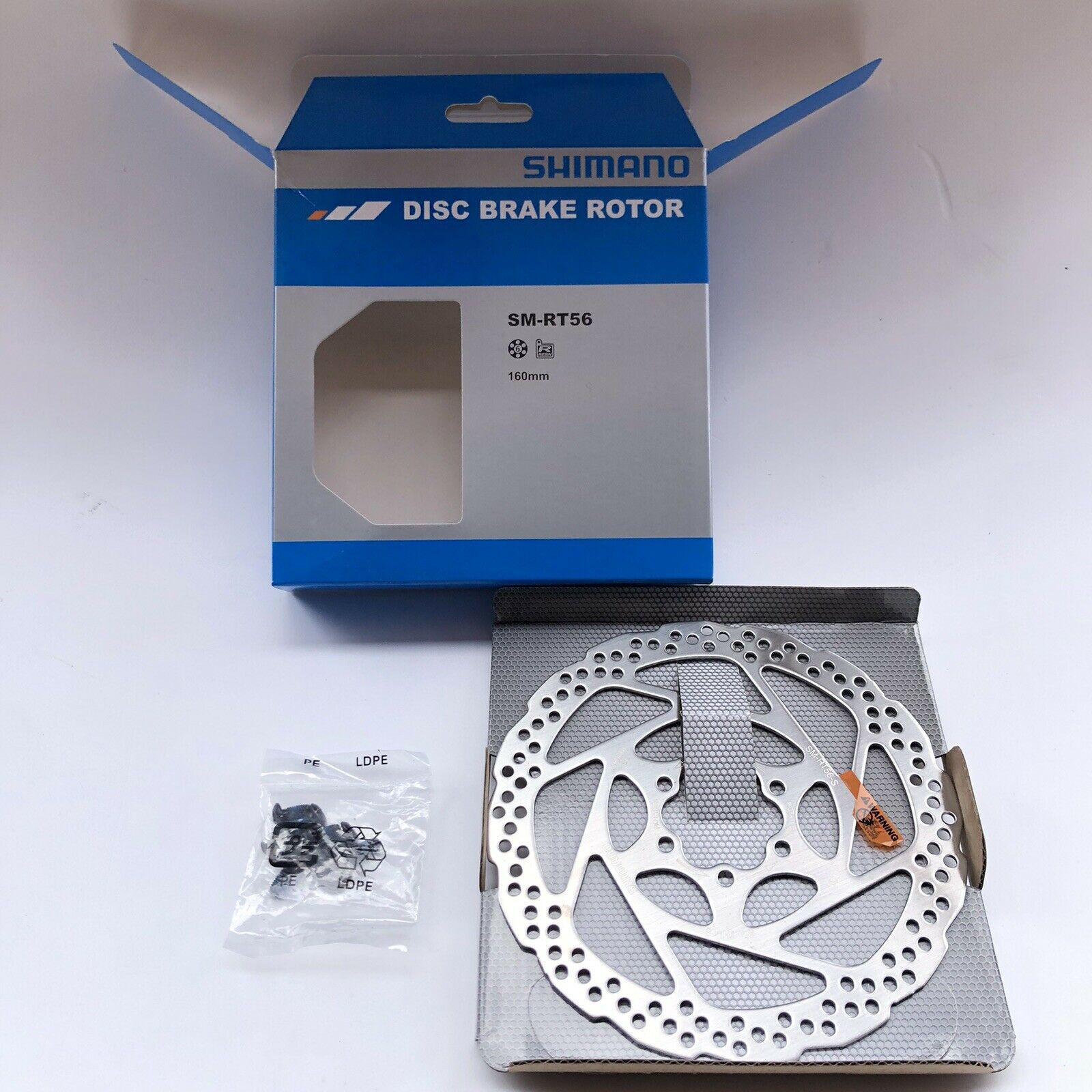 SHIMANO SM-RT56 Disc Brake Rotor Stainless 6-Bolt 6" Inch 160mm Discs Bike Part