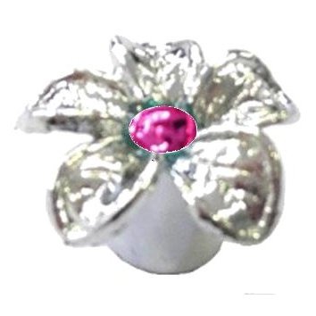 SILVER Valve Cap for A/V with Flower Design